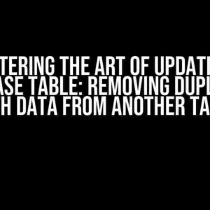 Mastering the Art of Updating a Database Table: Removing Duplicates with Data from Another Table