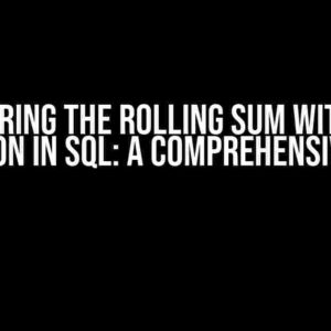 Mastering the Rolling Sum with Max Condition in SQL: A Comprehensive Guide